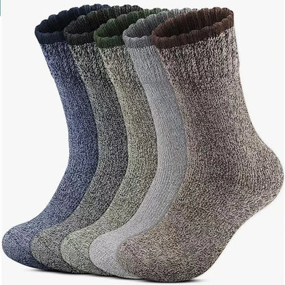 5 Pairs Merino Wool Socks For Men, Super Thick Hiking Socks Thermal Socks For Cold Weather