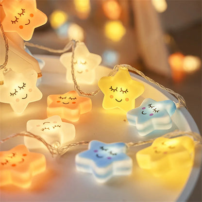 20LEDs Cloud/Star Light String,10Ft USB Waterproof Night Lights Atmosphere Lighting for Camping Birthday Party Summer Home Decor
