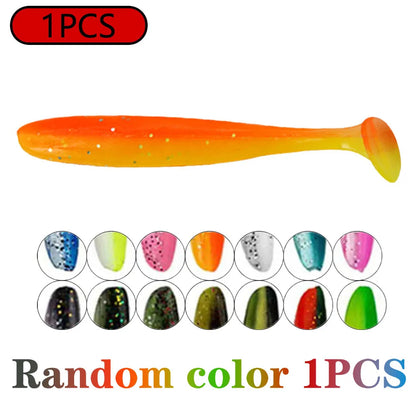 1-100pcs T Tail 70mm 90mm 120mm Shad Worm Soft Bait Artificial Bait Swimbait  Bait Wobbler Soft Baits Silicone Fishing Sports