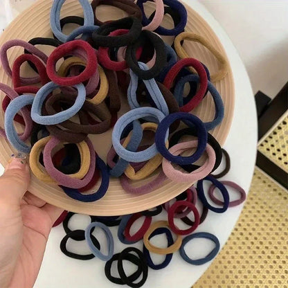 30-150PCS Women Girls Candy Colors Nylon Basic Scrunchie Hair Tie Ponytail Hold Hair Rubber Bands Fashion Hair Accessories