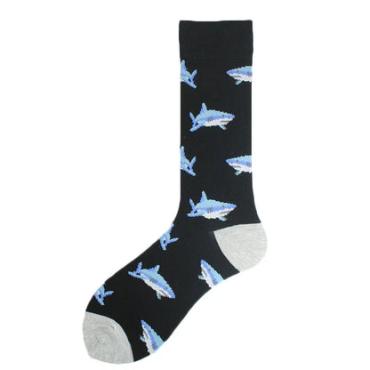 Happy Design Funny Socks Men Unisex Sheep Beer Dinosaur Pattern Sokken  Divertidos Jacquard Calcetines Unisex Hip Hop Skateboard