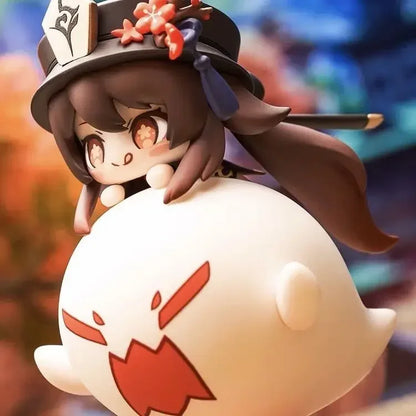 10cm Genshin Impact Figures Hu Tao Cute Cartoon Grils Figurine Q Edition Model Pvc Statue Doll Collection Ornament Gifts Toys