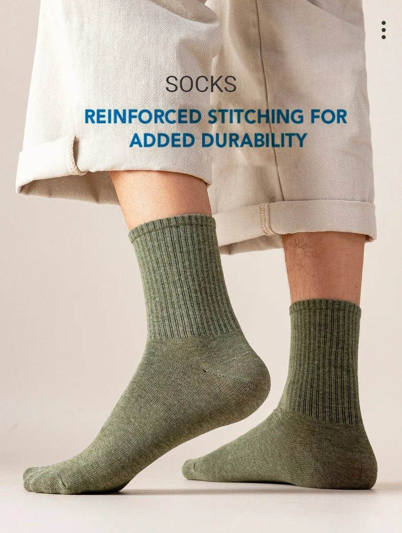 5/10 Pairs 95% Combed Cotton Socks Men Business Dress Long Socks Soft Breathable Spring Summer Colorful Sock For Man 5Pairs/Lot