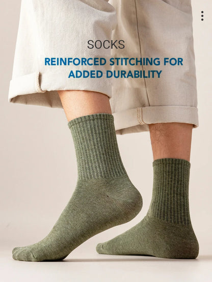 5/10 Pairs 95% Combed Cotton Socks Men Business Dress Long Socks Soft Breathable Spring Summer Colorful Sock For Man 5Pairs/Lot