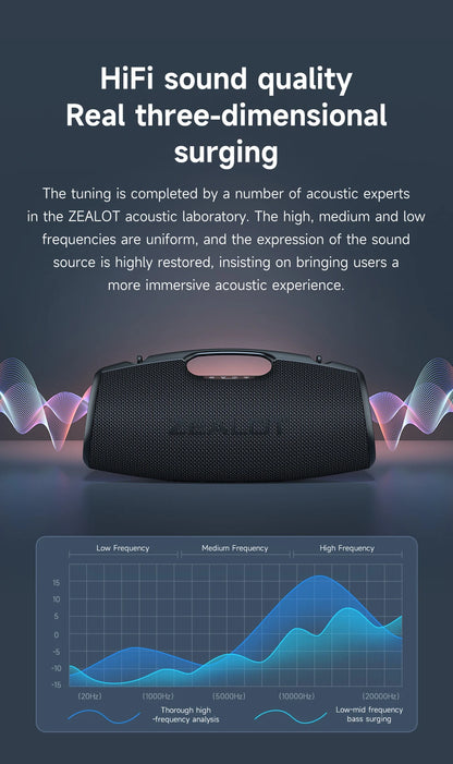 ZEALOT-S78 120W Portable Bluetooth Speaker Outdoor Party Speaker Big Loud Speaker Excellent Bass Performace Hifi speaker