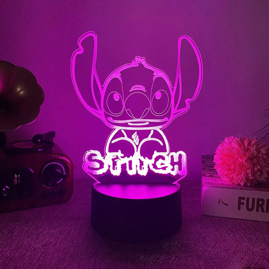 3D Night Light Stitch cartoon with Remote Control and Smart Touch Room Decor Lamp Birthday Valentine's Day Christmas Gifts
