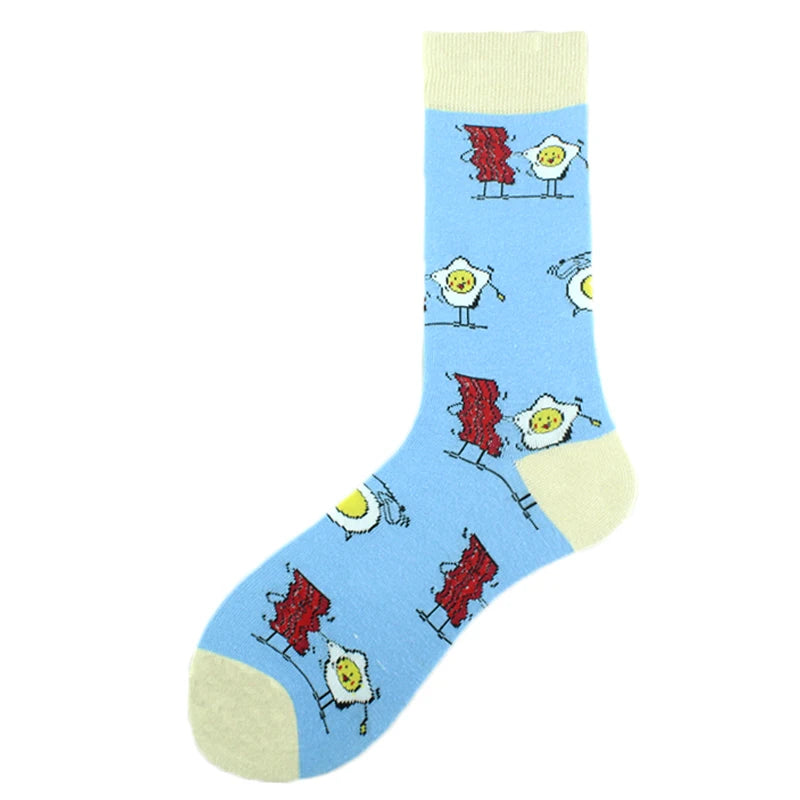 Happy Design Funny Socks Men Unisex Sheep Beer Dinosaur Pattern Sokken  Divertidos Jacquard Calcetines Unisex Hip Hop Skateboard