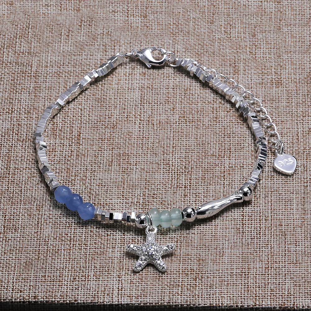 VENTFILLE 925 Sterling Silver Diamond-Studded Butterfly Bracelet Women's Fashion Temperament Flower Adjustable Bracelet