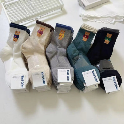 Good Quality Cartoon Elegant Lady Bear Women's  Cute Socks Cotton Harajuku Style Woman Novelty Breathable Sox Christmas Gifts