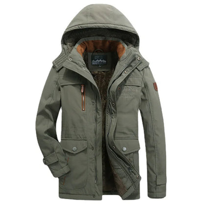Mens Padded Clothes Velvet Thickened Winter Loose Casual Middle-aged Multi-bag Padded Jackets Cold-resistant Padded Clothes