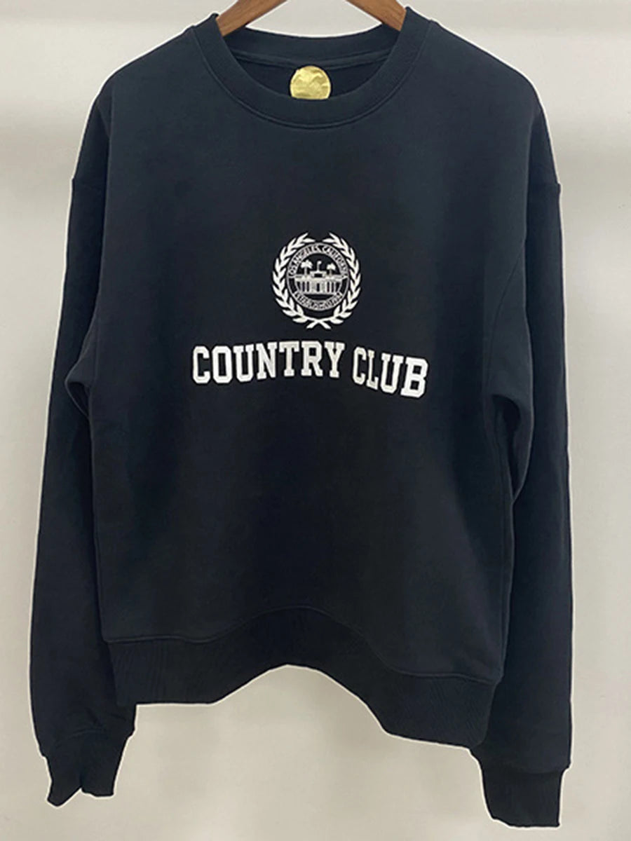 Letter Printed Sport Sweatshirts For Women Loose Casual Long Sleeve Hooded Sweatshirt 2024 New Streetwear Fashion Pullover Tops