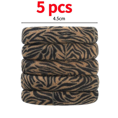 5-100Pcs High Elastic Leopard Print Hair Rope Women Fashion Pony Tails Holders Girls Towel Hair Ties Hairs Accessories Headwear
