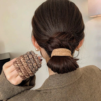 5-100Pcs High Elastic Leopard Print Hair Rope Women Fashion Pony Tails Holders Girls Towel Hair Ties Hairs Accessories Headwear