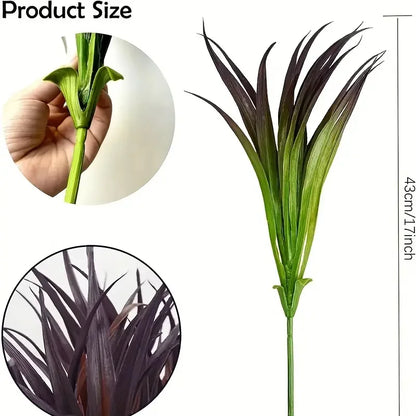 1/4 pieces, UV resistant outdoor artificial plants - tall grass, tropical flowers and shrubs - perfect for year-round and indoor
