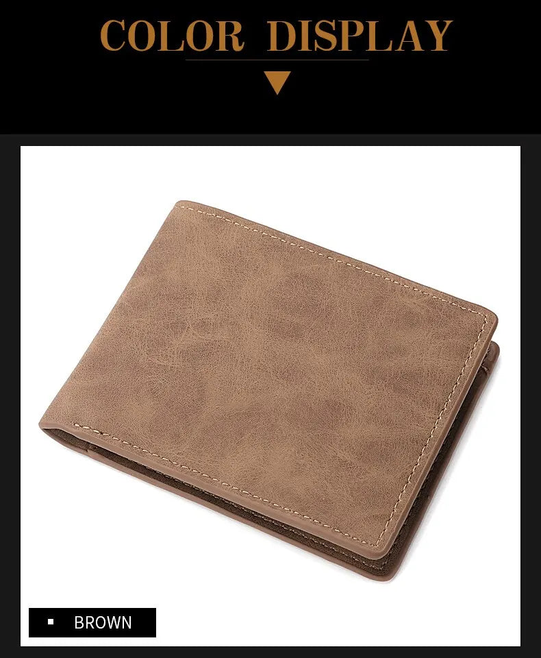 2025 New Wallet Men Short Dollar Clip Zipper Simple Soft Leather Lightweight