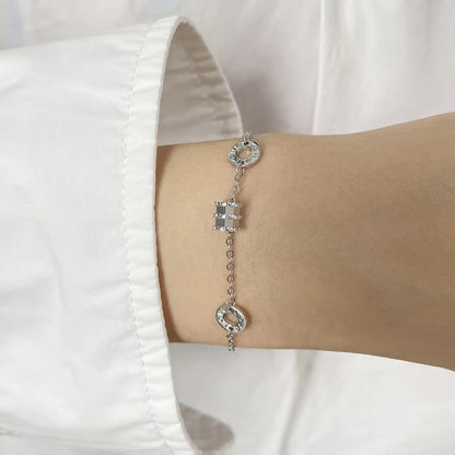 VENTFILLE 925 Sterling Silver Diamond-Studded Butterfly Bracelet Women's Fashion Temperament Flower Adjustable Bracelet