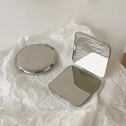 Handheld Double-Sided Small Mirror Portable Makeup Folding Flip For Student Dormitory Cute Small Mirror