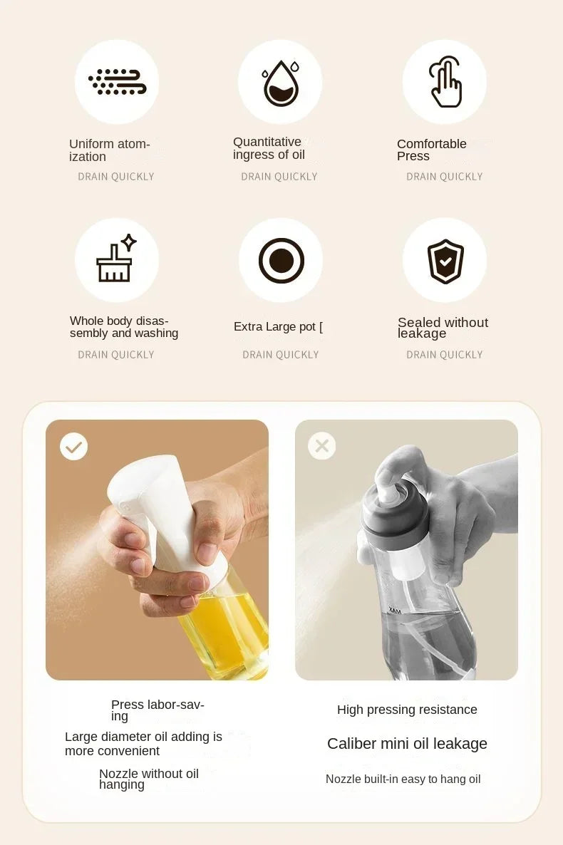 Oil Spray for Cooking Olive Oil Dispenser Bottle Sprayer Mist-Reusable Food Grade Oil Vinegar Spray Bottle Kitchen Accessories