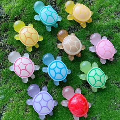 50 Pcs Cute Mini Luminous Turtle Ornaments Glowing in The Dark Miniatures Turtle Micro Landscape Kids Toys Home Decor Gift