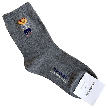 Good Quality Cartoon Elegant Lady Bear Women's  Cute Socks Cotton Harajuku Style Woman Novelty Breathable Sox Christmas Gifts