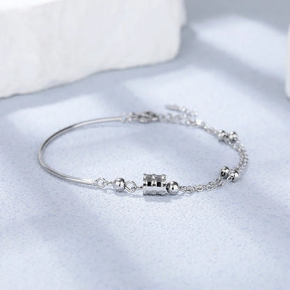 VENTFILLE 925 Sterling Silver Diamond-Studded Butterfly Bracelet Women's Fashion Temperament Flower Adjustable Bracelet
