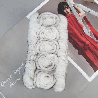 New Fashion Real Fur Hats Scarves Sets Women Winter Knitted Real Rex Rabbit Fur Hat Scarf Ladies Natural Fur Hats Mufflers Sets