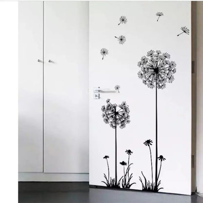 Black Dandelion Sitting Room Bedroom Wall Stickers Household Adornment Decor Decals Mural Art Poster On The Wall DIY Improvement