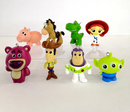 Disney 7PCS Toy Story 4 Action Figures Toys Woody Jessie Buzz Lightyear Forky Pig Bear Figura Model Doll Figurine Kids Boy Gifts
