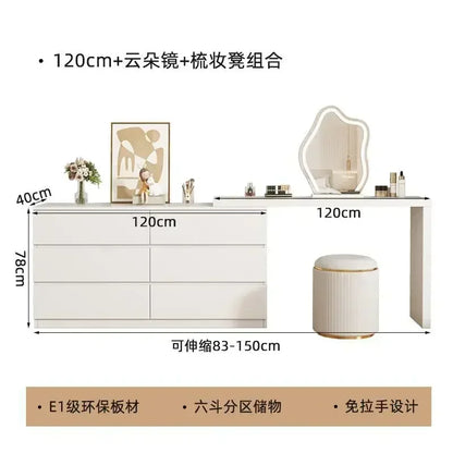 Luxury Dressing Table Drawer White Makeup Mirror Corner Desk Dresser Table Cabinet Organizers Storage Penteadeira Home Furniture