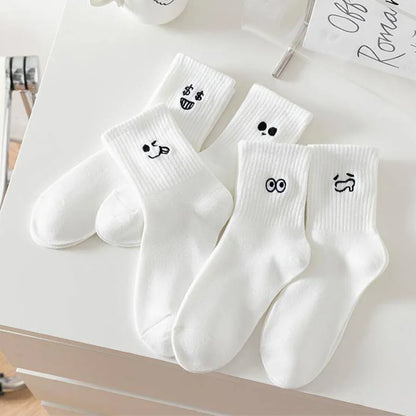 5Pcs/10Pc/20Pcs Casual Men's Spring And Summer Deodorant Absorbent Mid-tube Socks Breathable Casual White Durable Socks