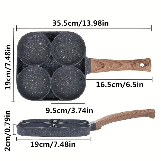 LMETJMA Egg Frying Pan Nonstick Pancake Pans 4-Cups Cookware Pancake Pan Egg Pan Suitable for Gas Stove Induction Cooker JT87