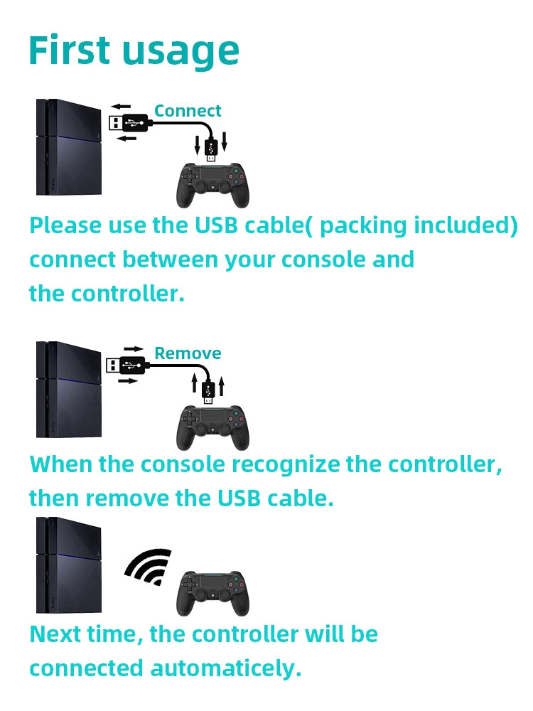 Bluetooth-Compatible Game Controller for PS4/Slim/Pro Wireless Gamepad For PC Dual Vibration Joystick For IOS/Android