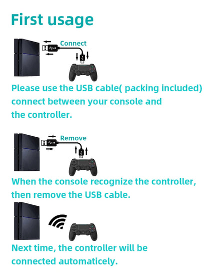 Bluetooth-Compatible Game Controller for PS4/Slim/Pro Wireless Gamepad For PC Dual Vibration Joystick For IOS/Android