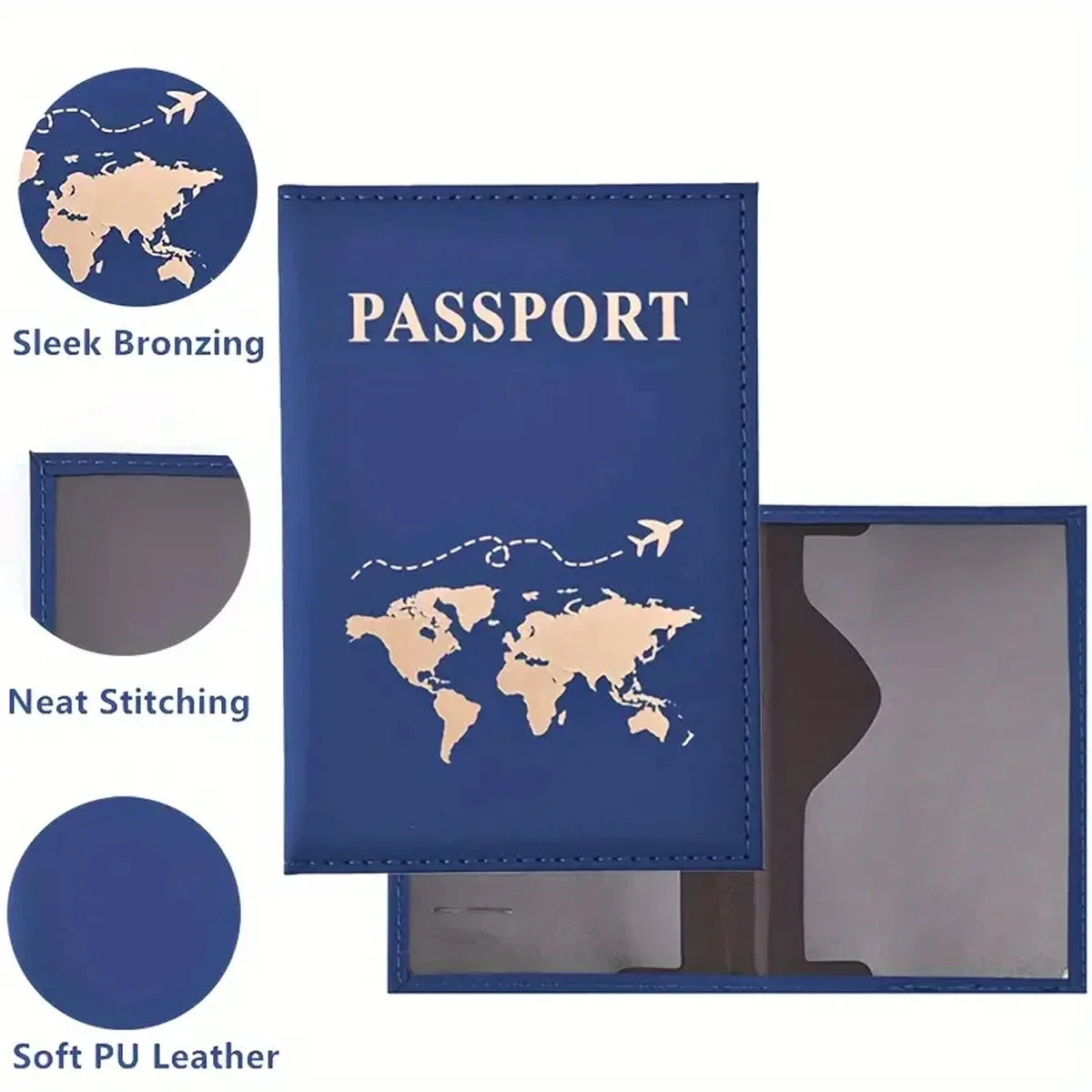 Fashion Women Travel Passport Cover Holder Case ID Credit Card Holder Travel Accessories Map Passports Wallet Ticket Protective