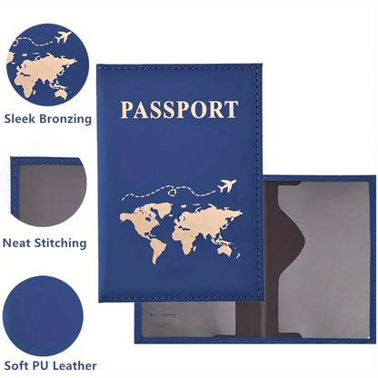 Fashion Women Travel Passport Cover Holder Case ID Credit Card Holder Travel Accessories Map Passports Wallet Ticket Protective
