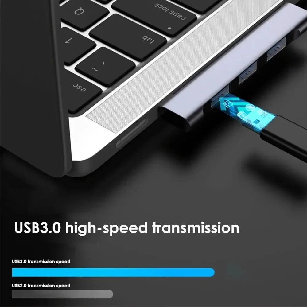 4-in-1 USB C HUB 3.0 PD 60W Type C 3.1 Multi Ports USB Splitter OTG Adapter USB HUB For Xiaomi Lenovo Macbook Pro 13 15 Air Pro