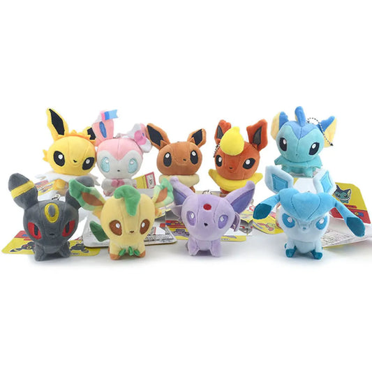 Pokemon Eevee Stuffed Plush Doll Q Version Sylveon Eeveelution Glaceon Leafeon Umbreon Espeon Jolteon Vaporeon Pet Elves Gift