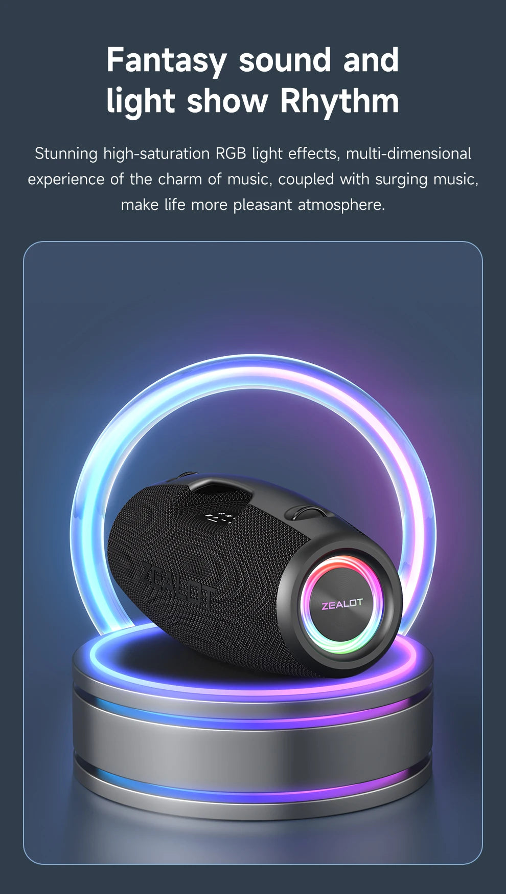 ZEALOT-S78 120W Portable Bluetooth Speaker Outdoor Party Speaker Big Loud Speaker Excellent Bass Performace Hifi speaker