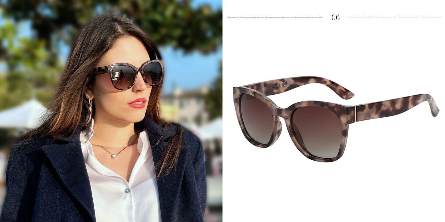 ZENOTTIC Original Thick Butterfly Frame Polarized Sunglasses for Women Chunky Uv400 Protection Shade Sun Glasses