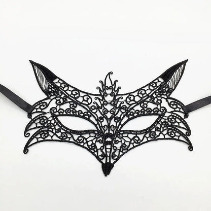 Black Color Sexy Women Lace Masquerade Mask for Carnival Halloween Half Face Cosplay Masks Festive Animal Party Supplies