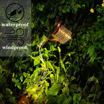 1pc Solar Watering Can with Lights,Solar Lanterns Outdoor Hanging Waterproof Garden Decor,Solar Garden Lights Yard Decorations