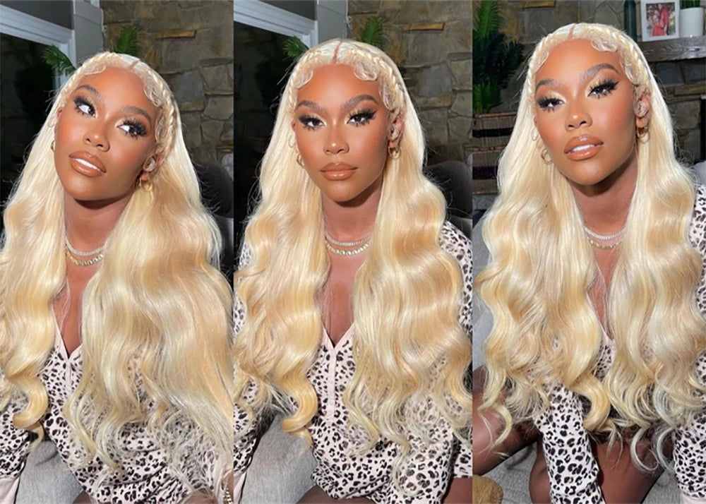 Blonde Body Wave Lace Front Wig HD Transparent Lace 13x4 13x6 Human Hair Wig 613 Pre Plucked Full Frontal Wigs For Black Women