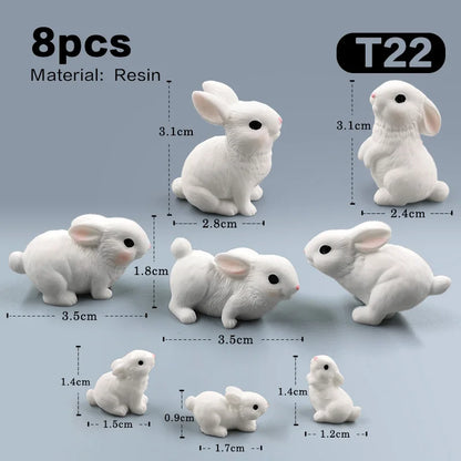 2025 Hot Easter Cute Rabbit Figurine Diy Landscape Home Kawaii Room Decor Miniature Fairy Garden Decoration Accessories Modern