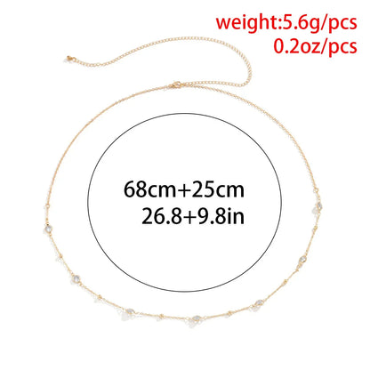Minimalist Tassel Sequin Double Layer Chain Casual Pants Chain Hip-hop Body Chain Fashionable Retro Turquoise Waist Chain