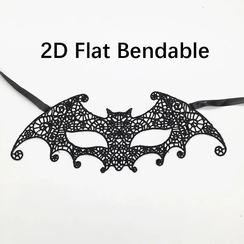 Black Color Sexy Women Lace Masquerade Mask for Carnival Halloween Half Face Cosplay Masks Festive Animal Party Supplies