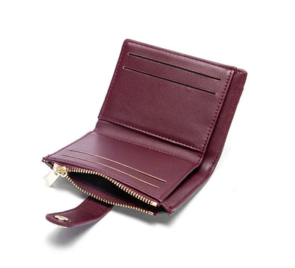 CH Luxury Brand Classic Retro Square Design Card Case Fashion Button Classic Folding Money Clip Compact Lightweight Luxury Women