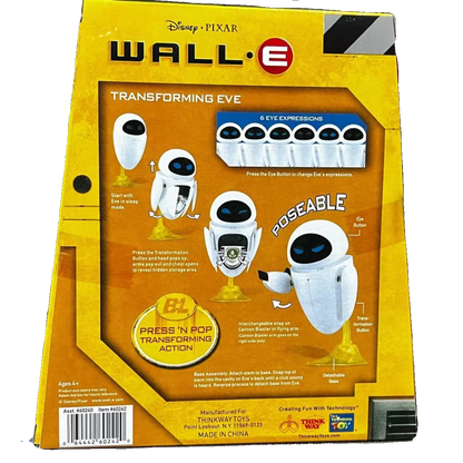 Disney Original Thinkway Toys WALL E Transforming EVE Robot Action Figure Model Toy Kid Christmas Gift for Children Collection